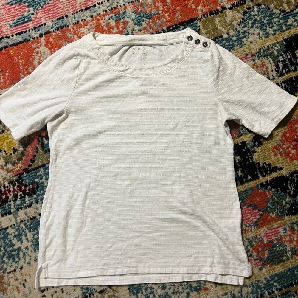Talbots womens white blouse size S preloved 100-% cotton